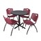 Cain Cain Round Table & Chair Set, Wood, Metal, Plastic Top, Grey TB30RNDGY47BY - alternate 1